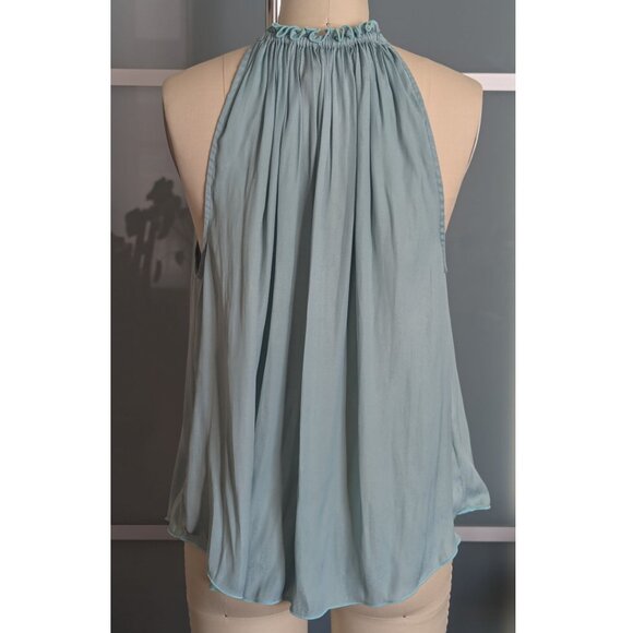 BCBGMAXAZRIA Teal Satin Snake Tank Top Size S - Picture 5 of 7